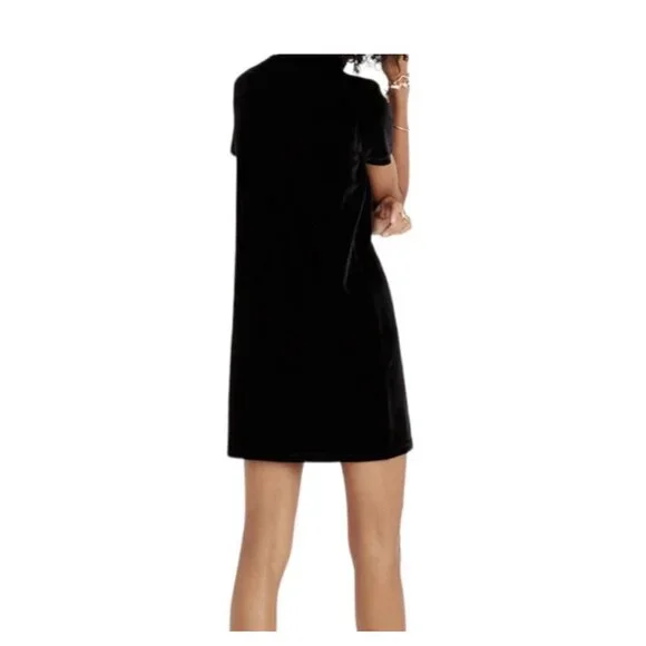 Madewell Black Velvet Mock Turtleneck Mini Dress | Size M | Holiday Party & Even - Picture 3 of 6